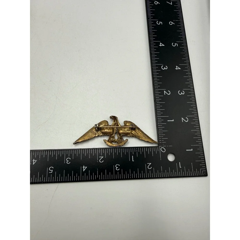 Vintage Eagle Brooch Gold Tone Spread Wing Patriotic Bird Pin Americana 2.5 Inch